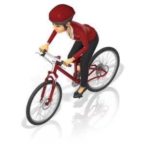 Business Woman Bicycle PowerPoint clipart graphic preview.