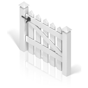 Picket Fence Gate Back PowerPoint clipart graphic preview.