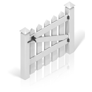 Picket Fence Gate Back PowerPoint clipart graphic preview.