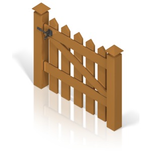 Picket Fence Gate Color Back PowerPoint clipart graphic preview.