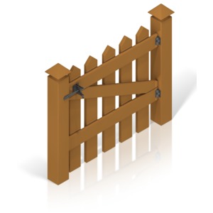 Picket Fence Gate Color Back PowerPoint clipart graphic preview.