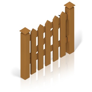 Picket Fence Gate Color PowerPoint clipart graphic preview.