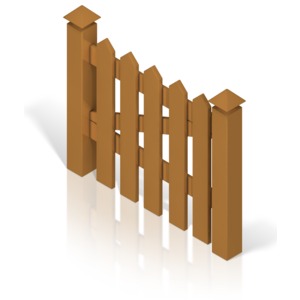 Picket Fence Gate Color PowerPoint clipart graphic preview.
