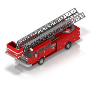 Firetruck Front Isometric PowerPoint clipart graphic preview.