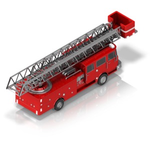 Firetruck Back Isometric PowerPoint clipart graphic preview.