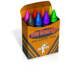 Custom Colored Crayons Box Customizable PowerPoint clipart graphic preview.