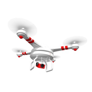 Drone Hovering Above PowerPoint clipart graphic preview.