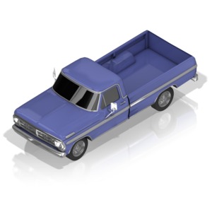 Pickup Truck PowerPoint clipart graphic preview.