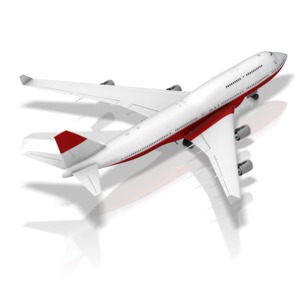 Grounded Plane Back Isometric PowerPoint clipart graphic preview.