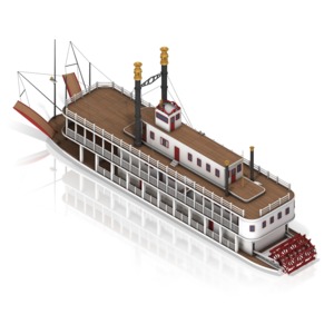 Paddle Steamer PowerPoint clipart graphic preview.
