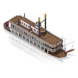 Paddle Steamer PowerPoint clipart graphic preview.