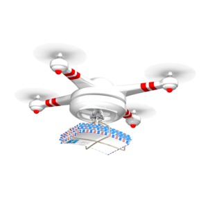 Drone Carrying Mail PowerPoint clipart graphic preview.