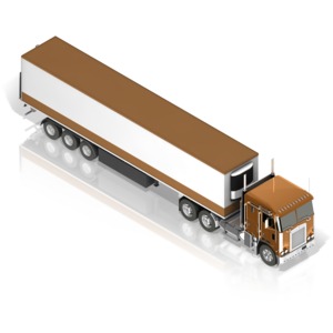 Semi Truck PowerPoint clipart graphic preview.