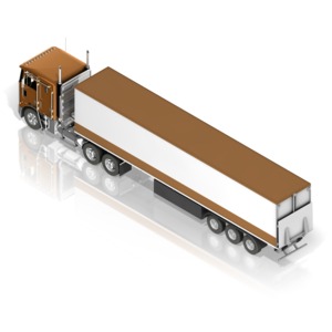 Semi Truck PowerPoint clipart graphic preview.