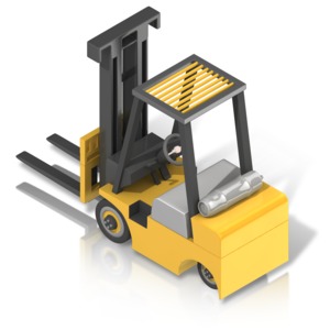 Forklift Back Isometric PowerPoint clipart graphic preview.