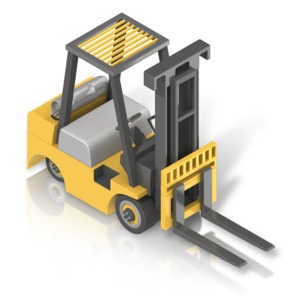 Forklift Front Isometric PowerPoint clipart graphic preview.