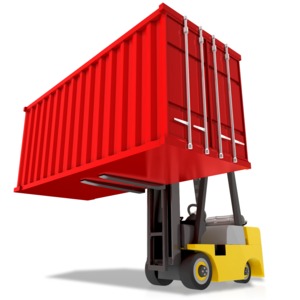 Forklift Carry Heavy Container PowerPoint clipart graphic preview.