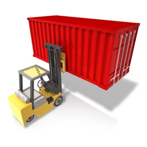 Forklift Carry Heavy Container Rear PowerPoint clipart graphic preview.