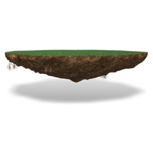 Grass Chunk Of Land PowerPoint clipart graphic preview.