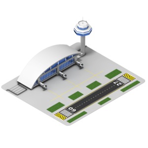 Airport Isometric PowerPoint clipart graphic preview.
