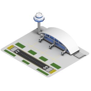 Airport Isometric PowerPoint clipart graphic preview.