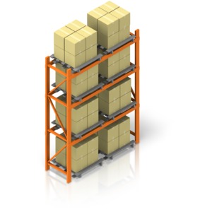 Full Warehouse Rack Isometric PowerPoint clipart graphic preview.