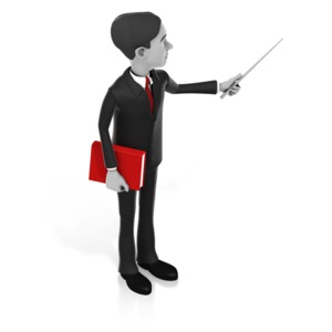 Man Pointer Book PowerPoint clipart graphic preview.