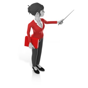 Woman Pointer Book PowerPoint clipart graphic preview.
