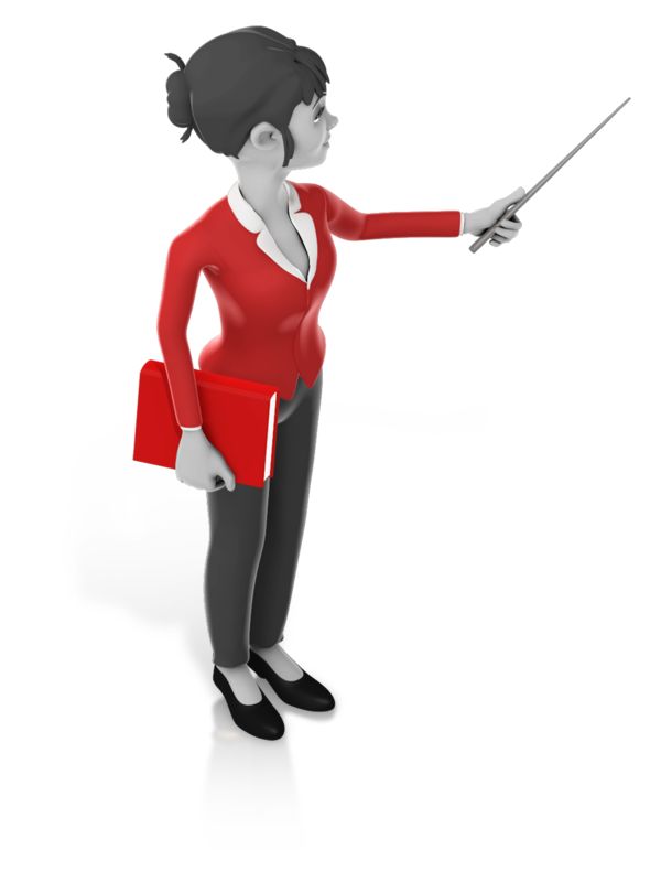 High-resolution clipart illustration of Woman Pointer Book, designed for academic lesson planning, classroom engagement, and interactive learning frameworks.