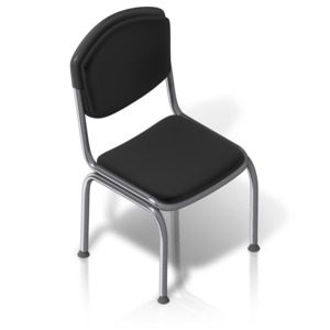 Metal Chair Front Isometric PowerPoint clipart graphic preview.