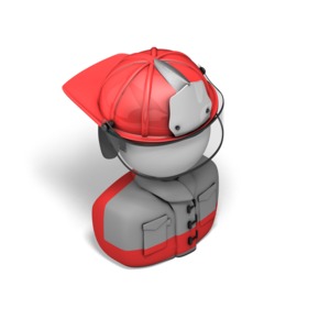 Fireperson Isometric PowerPoint clipart graphic preview.
