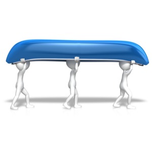 Figures Going Canoeing PowerPoint clipart graphic preview.