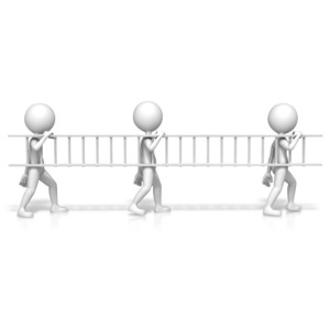 Figures Teamwork Ladder PowerPoint clipart graphic preview.