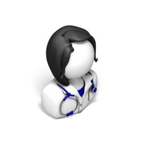 Female Nurse or Doctor Icon PowerPoint clipart graphic preview.