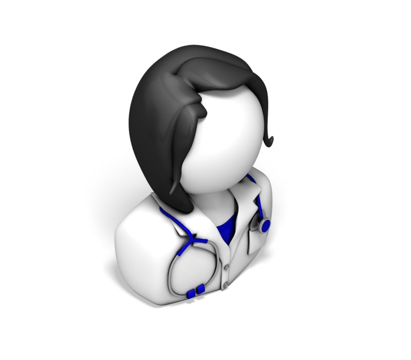 High-resolution clipart illustration of Female Nurse or Doctor Icon, designed for clinical healthcare administration, medical training, and patient data visualization.