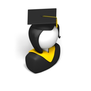 Female Graduate PowerPoint clipart graphic preview.