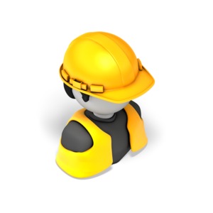 Construction Worker PowerPoint clipart graphic preview.