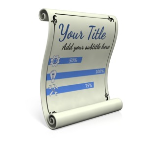 Custom Paper Scroll Customizable PowerPoint clipart graphic preview.