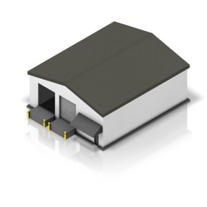Small Shipping Warehouse Isometric PowerPoint clipart graphic preview.