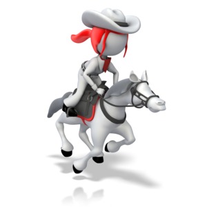 Cowboy Riding Horse PowerPoint clipart graphic preview.