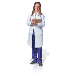 Female Doctor or Nurse Clipboard Notes PowerPoint clipart graphic preview.