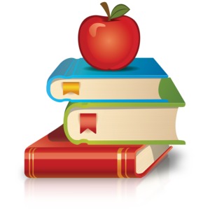 Stack Of Books Apple PowerPoint clipart graphic preview.