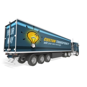 Semi Truck Custom Customizable PowerPoint clipart graphic preview.