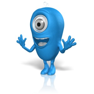 Character Excited Looking Away PowerPoint clipart graphic preview.