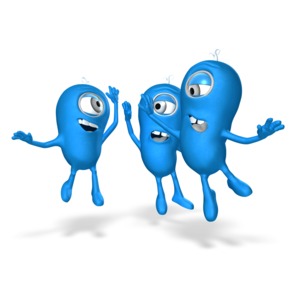 Characters Group High Five PowerPoint clipart graphic preview.