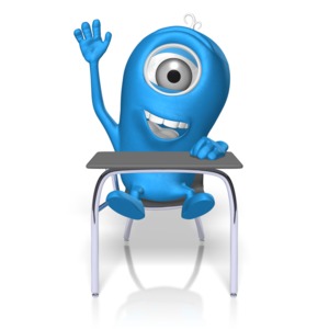 Character Student Desk PowerPoint clipart graphic preview.
