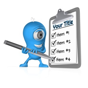 Character With Custom Clipboard Customizable PowerPoint clipart graphic preview.