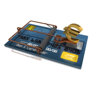 Credit Card Trap Euro PowerPoint clipart graphic preview.