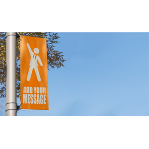 Pole Banner Custom Customizable PowerPoint clipart graphic preview.