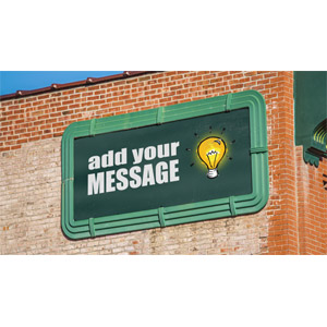Old Billboard On Brick Wall Custom Customizable PowerPoint clipart graphic preview.
